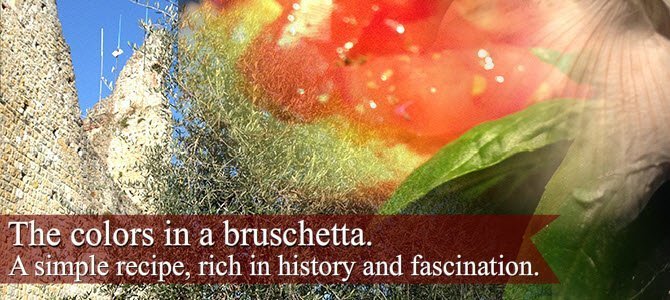 The colors in a bruschetta. The colors in a bruschetta.
