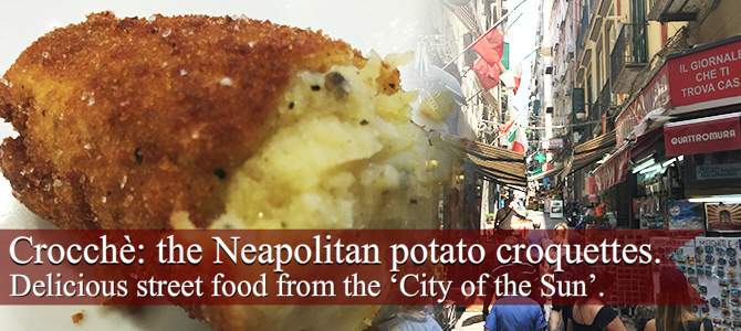 Food and wine specialties from Naples: Neapolitan potato croquettes.